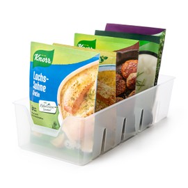 KONZEPT Spice Organiser for Cupboard, Stackable Spice Storage, Plastic Spice Container, Spice Organiser Kitchen, Transparent