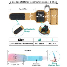 snqqmtt 2Pcs Hammer Toe Straightener with Removable Aluminum Plate and 2Pcs Broken Toe Wraps for Women & Men, Adjustable Toe Corrector for Curled & Bent Toe, Broken Support (Medium)