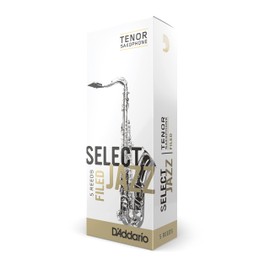D’Addario Select Jazz Tenor Sax Reeds, Filed, Strength 4 Hard, 5-pack