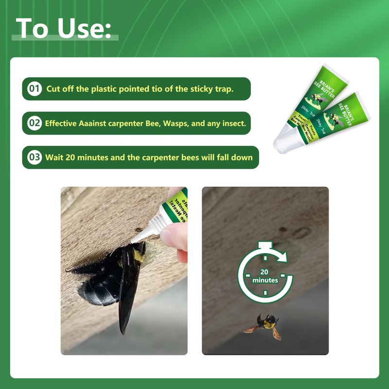 Wood Wasp Carpenter Bee Traps for Outside, 1 Pack Sticky