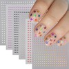 Star Nail Stickers for Nail Art 3D Glitter Shiny Silver
