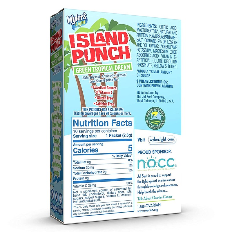 Wyler’s Island Punch Green Tropical Dream Zero Sugar Singles to