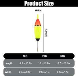 MiOYOOW Illuminated Fishing Floats, Pack of 6 LED Fishing Floats for Day and Night Fishing, Night Illuminated Bobbers for Saltwater Freshwater Fishing