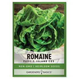 Gardeners Basics, Romaine Lettuce Seeds for Planting - Parris Island Cos Heirloom, Non-GMO Vegetable Variety- 2 Grams Seeds Great for Spring, Summer, Fall, Winter Garden and Hydroponics