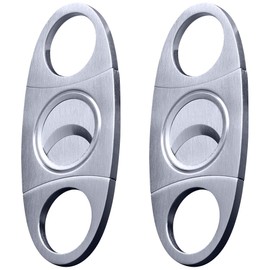 Cigar Cutters 2pcs/Pack, maxin Stainless Steel Super Sharp Guillotine Cutter with Double Blades Perfect for Robustos and Churchill Cigars.