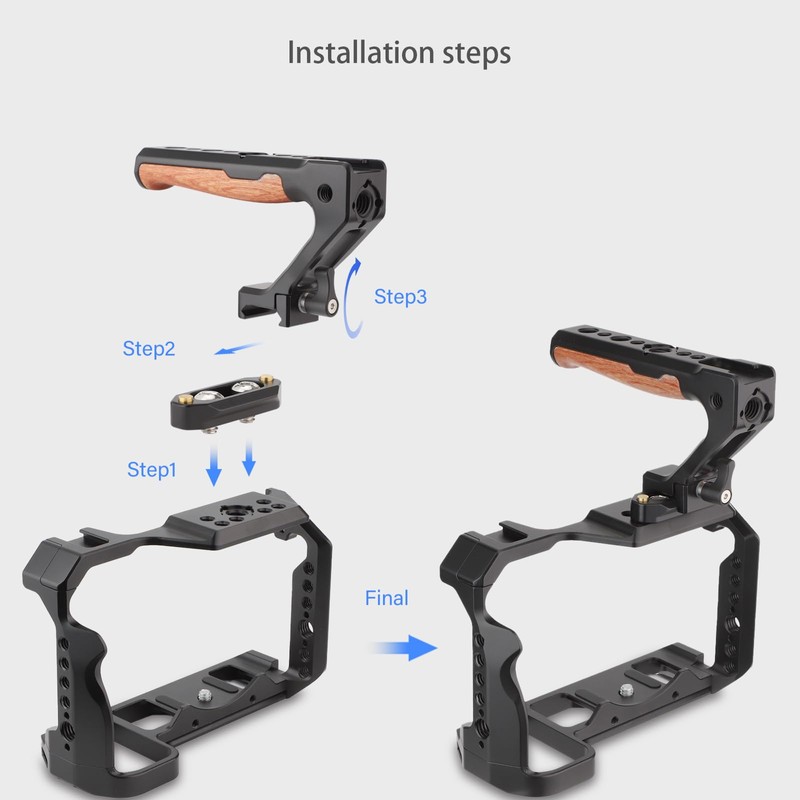 Leftfoto Top Handle Wood & Metal Grip Quick Release Handgrip