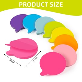 16 Pads Bubble Shape Sticky Notes, Speech Bubble Post It Notes, with 8 Color Self-Stick Notes, Novelty Post It Notes