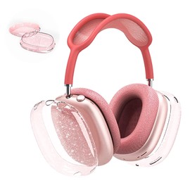 Aircawin for AirPods Max Case Clear Pink Glitter,Clear Case for Airpods Max Case Cover,Shockproof Anti-Scratch Soft TPU Protective Case No-Yellowing Accessories for AirPod Max Headphone-Pink Glitter