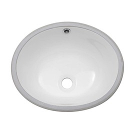 Sarlai Undermount Bathroom Sink -18 x15 inch Oval Vessel Sink Under counter Lavatory Sink White Ceramic Vanity Sink with Overflow, Modern Art Basin, Interior Dimension 16.25"x13.25"x5.5"