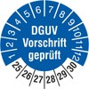 10 test badges, tested according to DGUV 2021-2026, test labels,