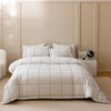 CLOTHKNOW Plaid Queen Size Comforter Set 3Pcs White Black Bedding