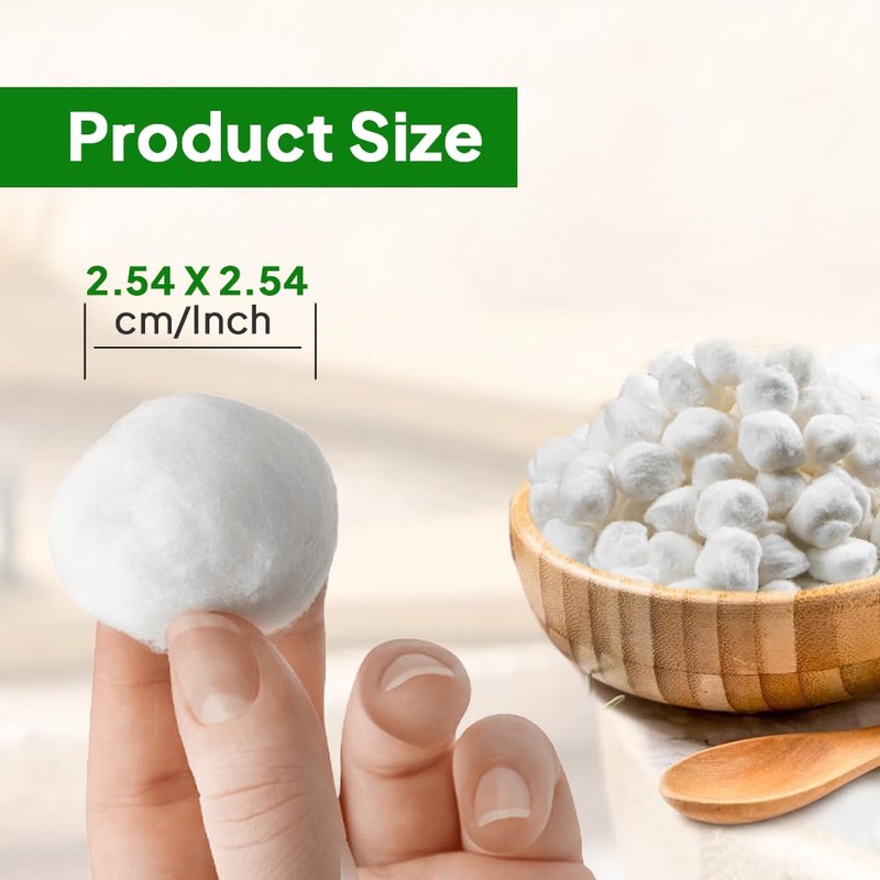 Spa Stix Cotton Balls. 500 Count Medium Size. Non Sterile