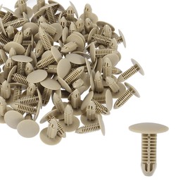 100pcs 6mm Hole Plastic Rivets Fastener Push Clips Khaki for Car