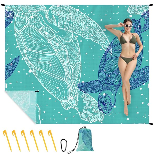 Ainiv Beach Blanket, Large Beach Mat 140 x 200 cm