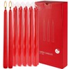 14 Pack Glowing Red Tapers Candles- 10-Inch unscented Candles for