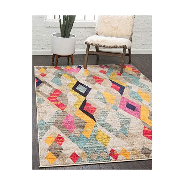 Unique Loom Sedona Collection Abstract Geometric Multi Area Rug (5'