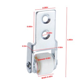 LC LICTOP Sliding Door Roller, 0.6 Inch Track Guide Wheels for Cabinet Doors Furniture Trundle Bed Drawers, Replacement Metal Window Pulley Pocket Door Guide Wheels, 4Pcs