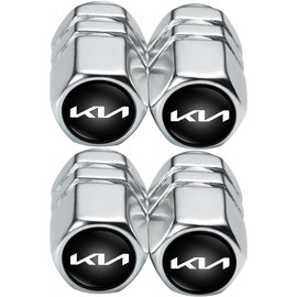 4Pcs Car Tire Valve Stem Caps, Tires Air Caps Cover Corrosion Resistant Tire Valve Cap Accessory for KIA Soul Stinger Seltos Cadenza K900 Forte NIRO Rio Sportage Sorento All ModelsWheel Cap QY_Silver
