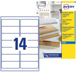 Avery Etiketten für Tintenstrahldrucker transparent