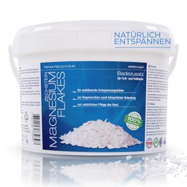 Water & Salt® Zechstein Flakes (2kg Eimer) Magnesium Flocken Magnesium Flakes [DERMATOLOGISCH GETESTET] - Magnesiumflocken Magnesiumbadesalz - Zertifiziertes & reines Naturprodukt - Fußbad&Vollbad
