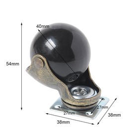 Ele Eleoption Pack of 4 Ball Casters, 360 Degrees, 3.8 cm Hooded Wheel, 20 kg Maximum Load Capacity, Vintage Bronze, 1.5 Inch