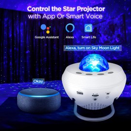 Star Projector,Rusoso Galaxy Projector Smart Night Light,Ocean Wave Projector with App Remote Control Music Speaker,Starry Sky Light for Kids Home Theatre Kids Adults Room