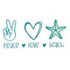 Peace Love Beach Mint Green Vinyl Car Window Laptop Decal