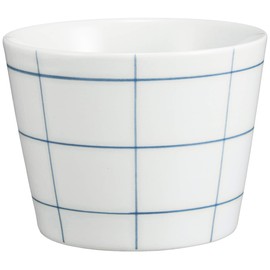 Saikaitoki Hasami Ware Essence es Cup (S), Plaid Pattern, Blue 45406