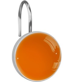 C.IOPMNU 12pcs Orange Shower Curtain Hooks,Decoration Shower Curtain Rings Roller, Stainless Steel Round Shower Rings Hangers for Bathroom Curtains Rods