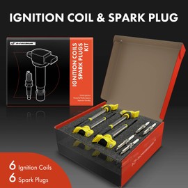 A-Premium (Yellow) Set of 8 Ignition Coil Pack and Iridium Spark Plugs Compatible with Toyota Corolla 2009-2017, Corolla iM 2017-2018, Prius, Prius V, Matrix, C-HR & Lexus CT200h & Scion xD, iM