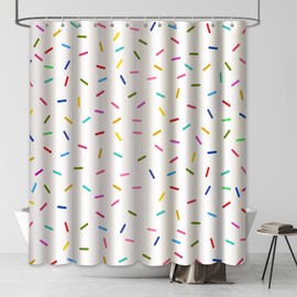 MEHOFOND Sprinkle Donut Shower Curtain Colorful Pink Sweet Cupcake Dessert Bath Curtain Donut Grow up Confetti Sprinkle Shower Curtain Set with 12 Hooks 72x72 inches