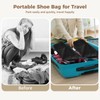 JUSTDOLIFE 14 PCS Shoe Bags for Travel, Portable Black Satin