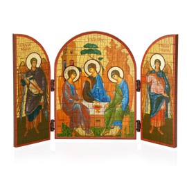 NKlaus Holy Trinity Icon Triptych Wooden 25 x 16 cm Christian 13814