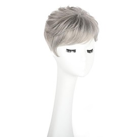 Hair Toppers for Women Short Hair Topper with Bangs Pixie Thining Hair Fluffy Pixie Hair for Women with Bangs Synthetic Hair Pieces for Thinning Hair Side Part Hair Toppers Rose Net 5x6 Inch for Women Daily Use Loose Wave Wig Artificial Wig:_9/171#