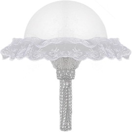 Bridal Foam Bouquet Holder Lace Floral Handle for Bridal Flower Arrangements Half-Dome Floral Holder,Bridal DIY Floral Fresh Artificial Flower Holder