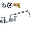 Airuida Wall Mount Utility Kitchen Sink Faucet 2 Handle Wall