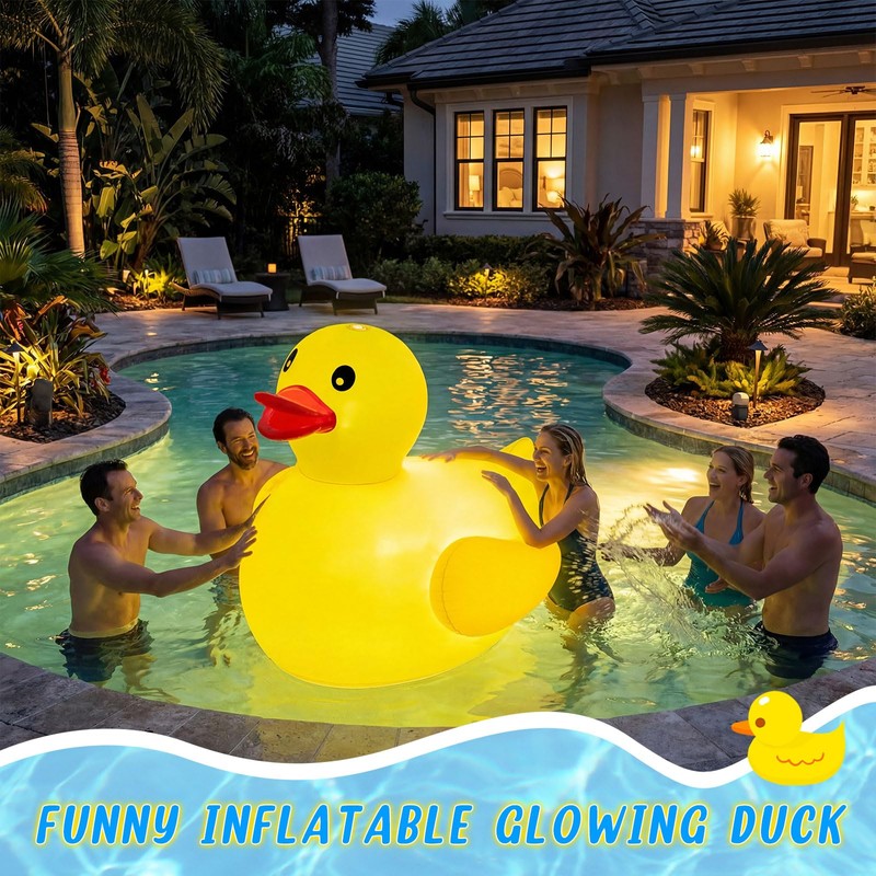 Hungdao 1 Pack 4 Feet Christmas Light up Inflatable Duck