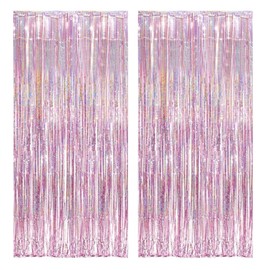 [Set of 2] Tassel Curtains, Sparkling Party Goods, 39.4 x 78.7 inches (100 x 200 cm), Birthday Decoration, Wedding, Stage, Space Decoration, Photo Booth (Radiation Powder)