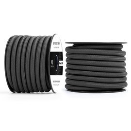 Abma Cord Bungee Cord 10mm 10M Elastic Shock Cord 100% Stretch Elastic Bungee Rope for Tarpaulin, Trailer, Backpack, Tent Pole, Kayak - Black