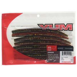 Yum Lures Dinger Classic Worm All-Purpose Soft Plastic Bass Fishing Lure - Great Texas Rigged, Wacky Style, Carolina Rigged, Pitched, Etc., Camo, 5''