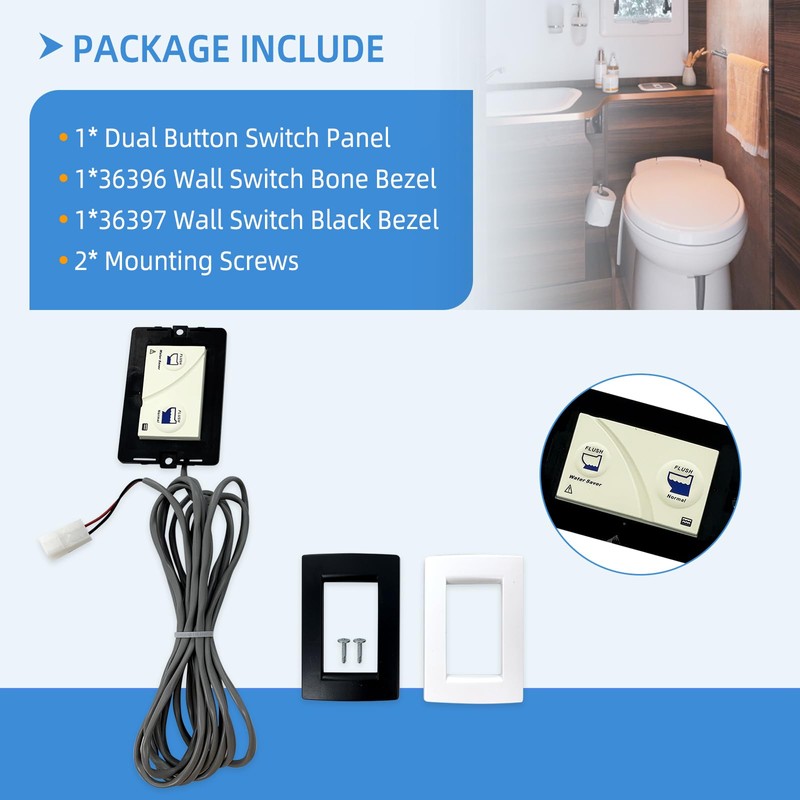 36387 Wall Switch for The Tecma RV Toilet Silence Plus,