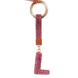 ZVRSUA Key Ring Letter for Women and Girls, Key Fob Pink, Gliter, Accessories for Keys/Car Keys/Backpacks and Handbags, Gifts for Women, pink, Unit size