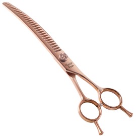 Fenice Peak Professional Dog Grooming Scissors Pet Curved Chunker Shears 7.0'' Extremely Sharp Blades 440C Steel Thinning Scissors Durable Smooth Motion & Fine Cut for Dogs and Cats