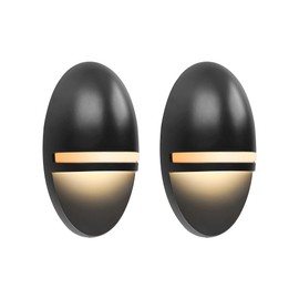 GKOLED 2-Pack Low Voltage LED Post Light, Outdoor Waterproof Landscape Deck Lights with 2W Integrated LED Chips, 9-15V AC/DC, 2700K, Die-cast Aluminum, Matte Black Powder Coated Finish