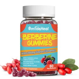 Berberine Supplement, Berberine Gummies, Berberine Extract 1200mg, Berberine with Ceylon Cinnamon, Berberine and Milk Thistle Gummies, Berberine Supplement with Turmeric, 60 Counts