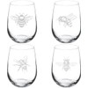 MIP Set of 4 Wine Glass Gift Honey Bee Collection
