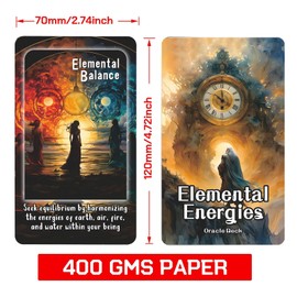 ZHQGYN Elemental Energy Oracle Cards: Harness The Power of Nature for Spiritual Guidance, Oracle Tarot Cards Readings for Beginners, clearing Life and karmic influences