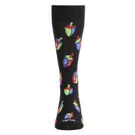 MeMoi - Calcetines coloridos para hombre Hanukkah Dreidel, Negro -, 10-13
