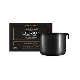 Lierac El recambio de crema sedosa: corrige todos los signos del envejecimiento de la crema facial con niacinamida y ácido hialurónico, hidrata, reafirma y suaviza la piel, recarga - tarro de 1.7 fl oz