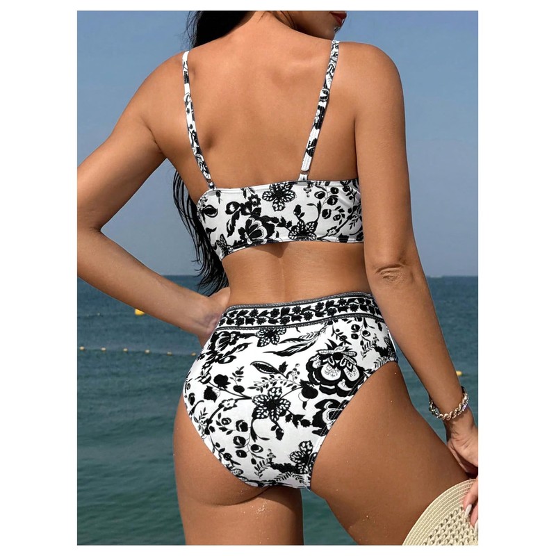 Floerns - Conjunto de bikini de 2 piezas con estampado